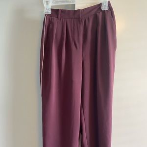 Aritzia Burgandy Striped Dress Pants